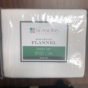 Twin Flannel Sheet Set - White